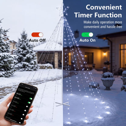 10 Feet Outdoor Christmas Tree Star String Lights