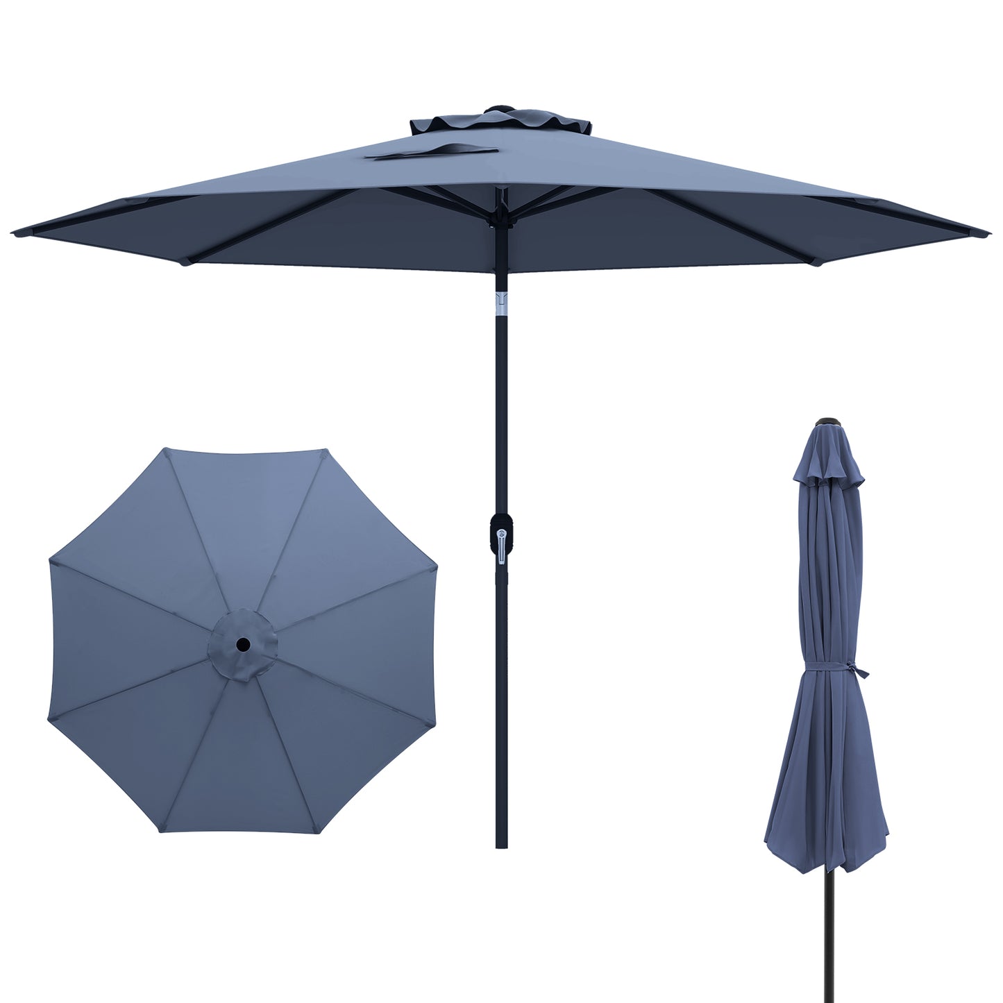 10 Feet Outdoor Patio Umbrella with Tilt Adjustment and Crank-Orange - Navy