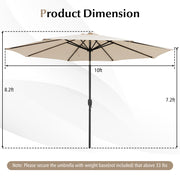 10 Feet Outdoor Patio Umbrella with Tilt Adjustment and Crank-Beige