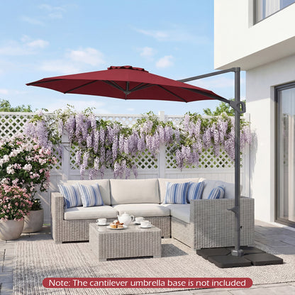 10 Feet Patio Cantilever Umbrella with Easy Tilt Adjustment