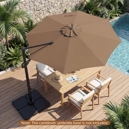 10 Feet Patio Cantilever Umbrella with Easy Tilt Adjustment