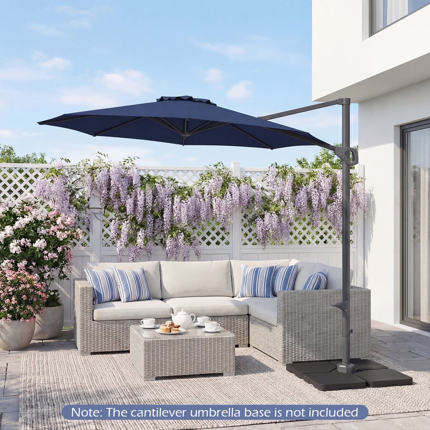 10 Feet Patio Cantilever Umbrella with Easy Tilt Adjustment
