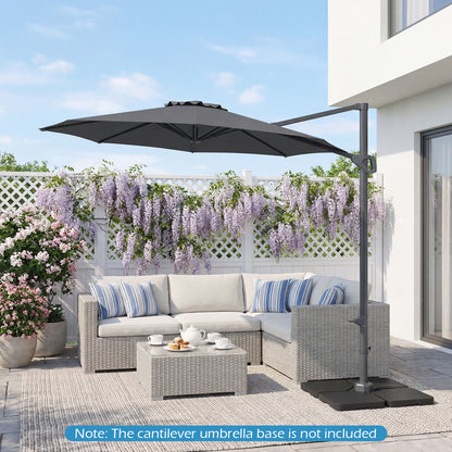 10 Feet Patio Cantilever Umbrella with Easy Tilt Adjustment