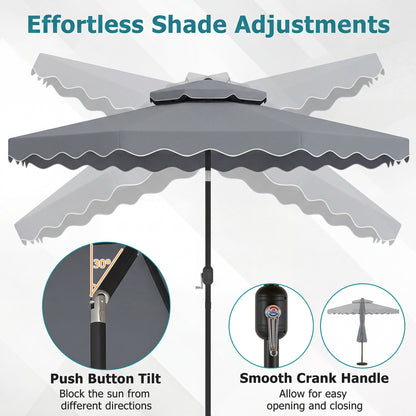 10 Ft Patio Umbrella with Push Button Tilt and Crank