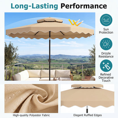 10 Ft Patio Umbrella with Push Button Tilt and Crank