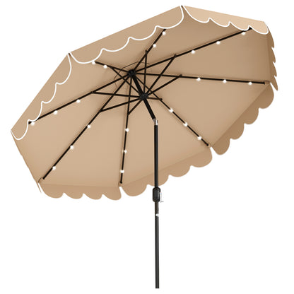 10 Feet Solar Patio Umbrella with 24 LED Lights