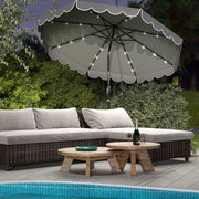 10 Feet Solar Patio Umbrella with 24 LED Lights-Gray