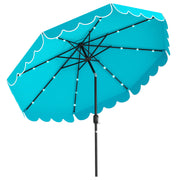 10 Feet Solar Patio Umbrella with 24 LED Lights-Turquoise