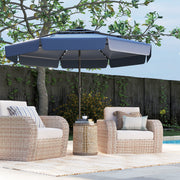 10 Feet Solar Patio Umbrella with 3-Tier Vented Top-Navy