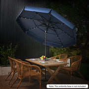 10 Feet Solar Patio Umbrella with 3-Tier Vented Top-Navy