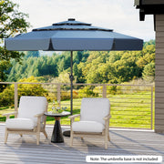 10 Feet Solar Patio Umbrella with 3-Tier Vented Top-Navy