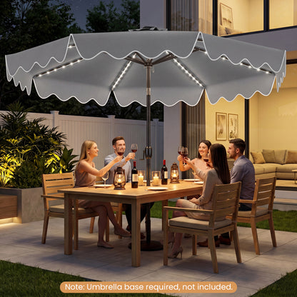 10 Ft Solar Patio Umbrella with LED Lights