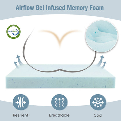 10 Pack Seat Cushions Gel Memory Foam for Back-Gray
