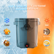 10 QT Drink Cooler Insulated Ice Chest with Spigot Flat Seat Lid and Adjustable Strap-Gray