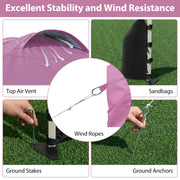 10 X 10 FT Pop up Canopy Tent with 1 Sidewall and Wheeled Bag-Pink
