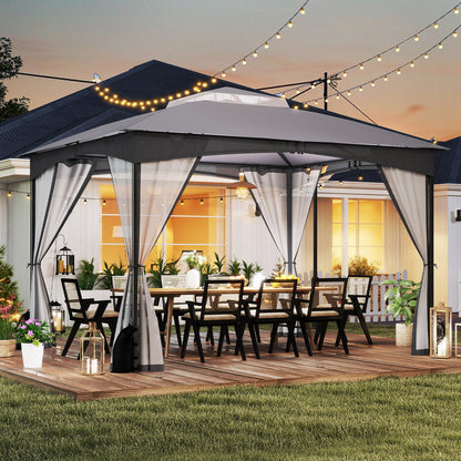 10 X 12 FT Patio Gazebo with Netting Walls with 4 Sandbags