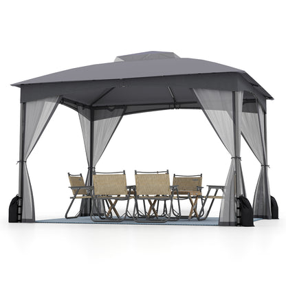 10 X 12 FT Patio Gazebo with Netting Walls with 4 Sandbags