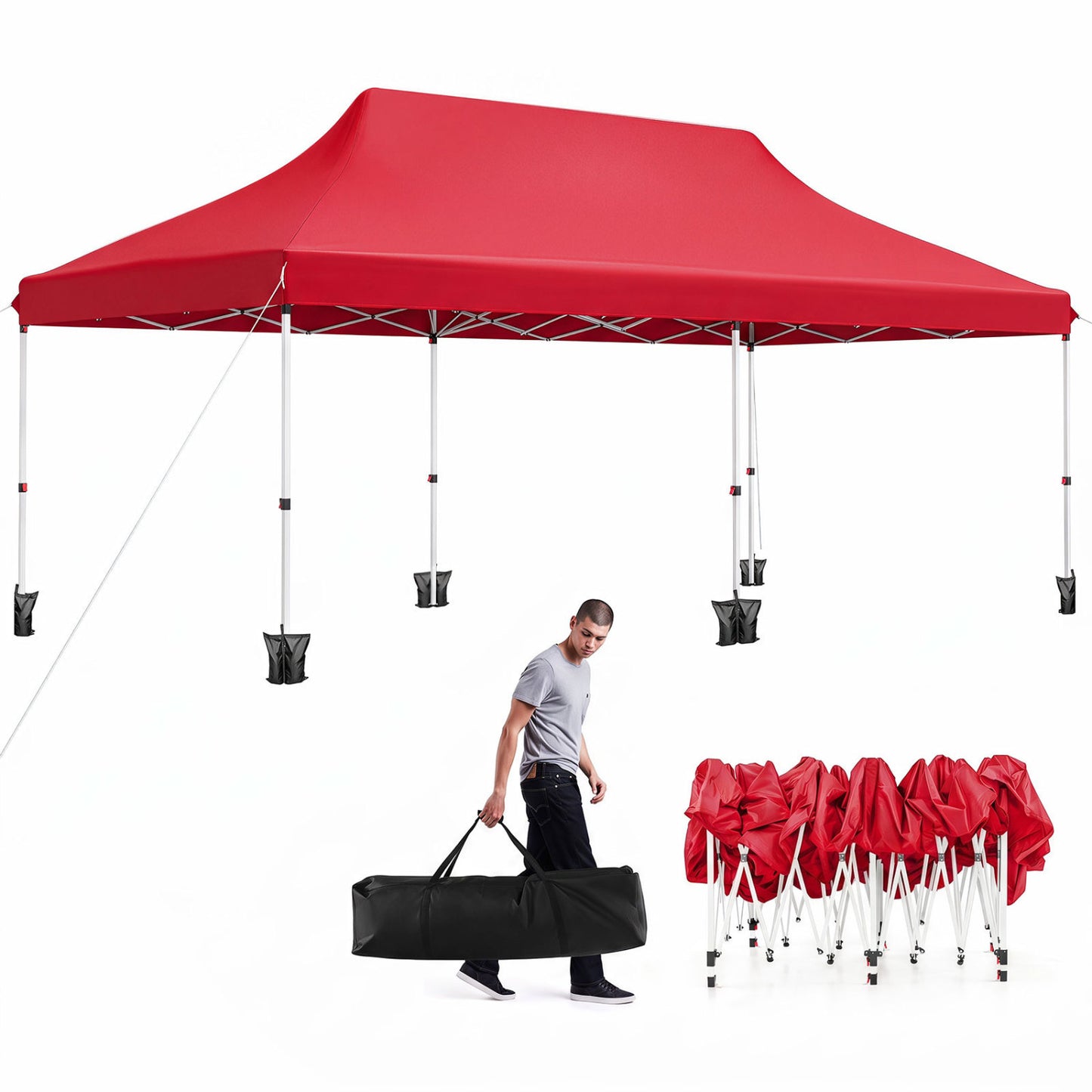 Pop Up Canopy Tent 10x20 FT with Carry Bag