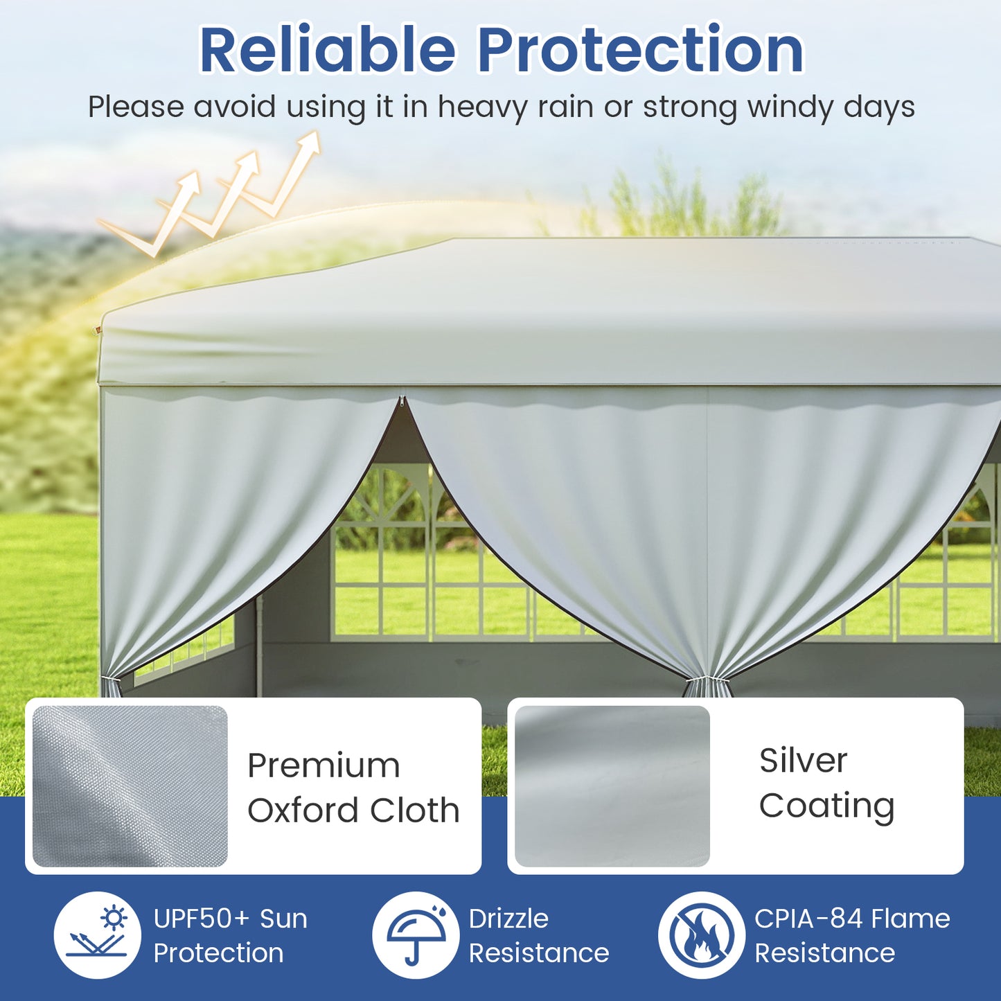 10 X 20 Feet Pop up Canopy Tent Instant Setup with 6 Sidewalls-Gray