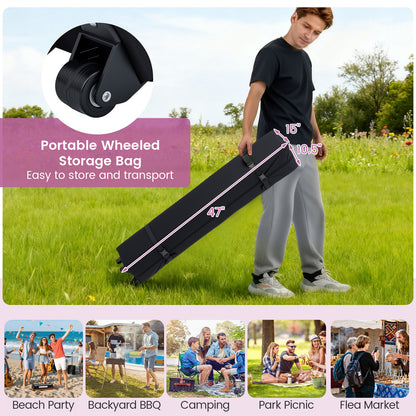 10 X 20 Feet Pop up Canopy Tent Instant Setup with 6 Sidewalls-Pink