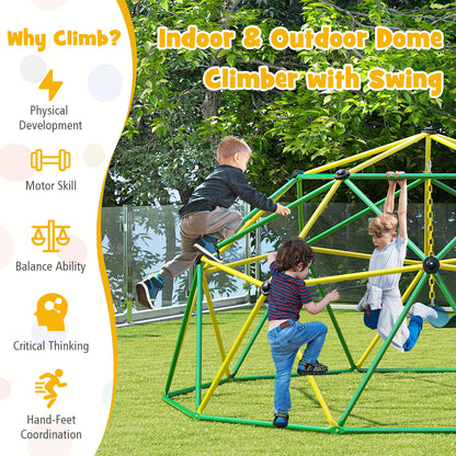 10 Feet Dome Climber with Swing and 800 Lbs Load Capacity