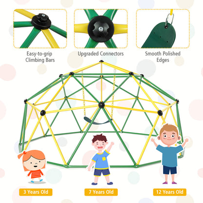 10 Feet Dome Climber with Swing and 800 Lbs Load Capacity