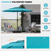 10 ft 3-tier Vented Patio Umbrella with Push Button Tilt-Green
