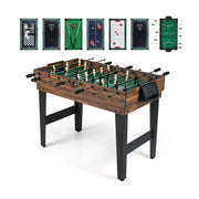 10-in-1 Combo Game Table Set 50inch Multi-Game Table with Foosball-Brown