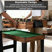 10-in-1 Combo Game Table Set 50inch Multi-Game Table with Foosball-Brown