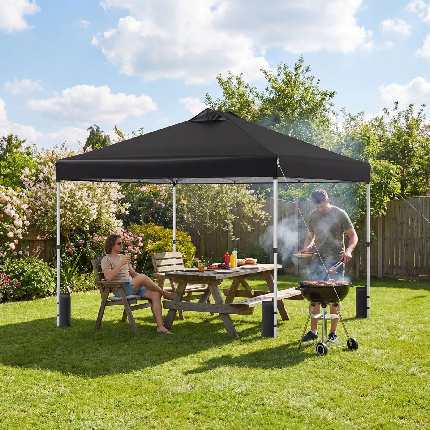 10 x 10 Feet Outdoor Commercial Pop up Canopy Tent-Black