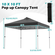 10 x 10 Feet Outdoor Commercial Pop up Canopy Tent-Black