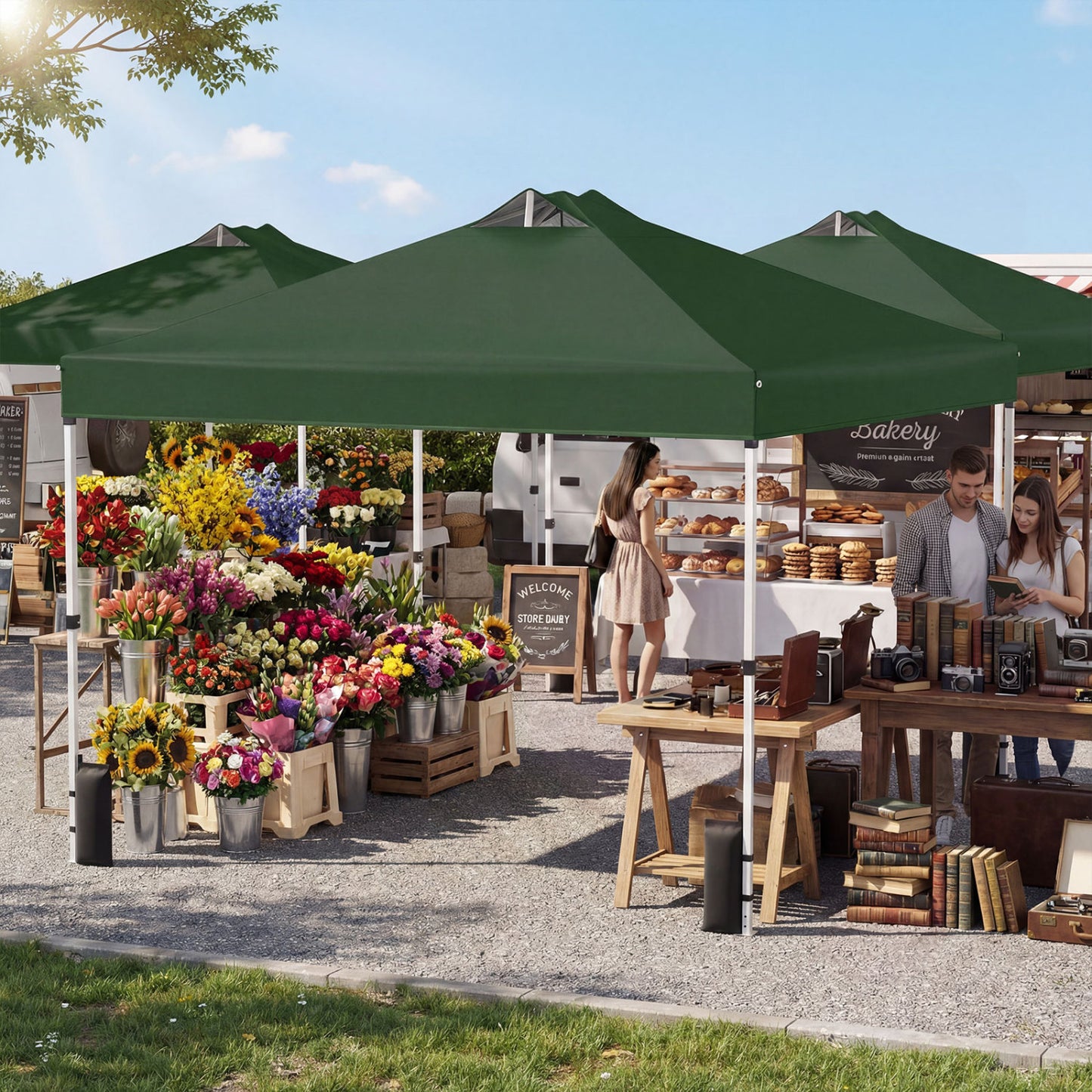 10 x 10 Feet Outdoor Commercial Pop up Canopy Tent-Green