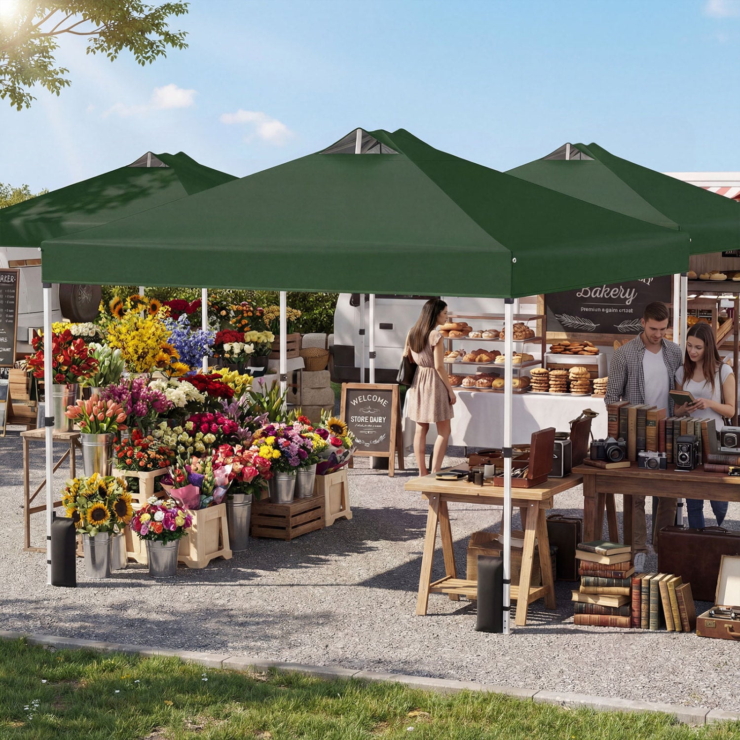 10 x 10 Feet Outdoor Commercial Pop up Canopy Tent-Green