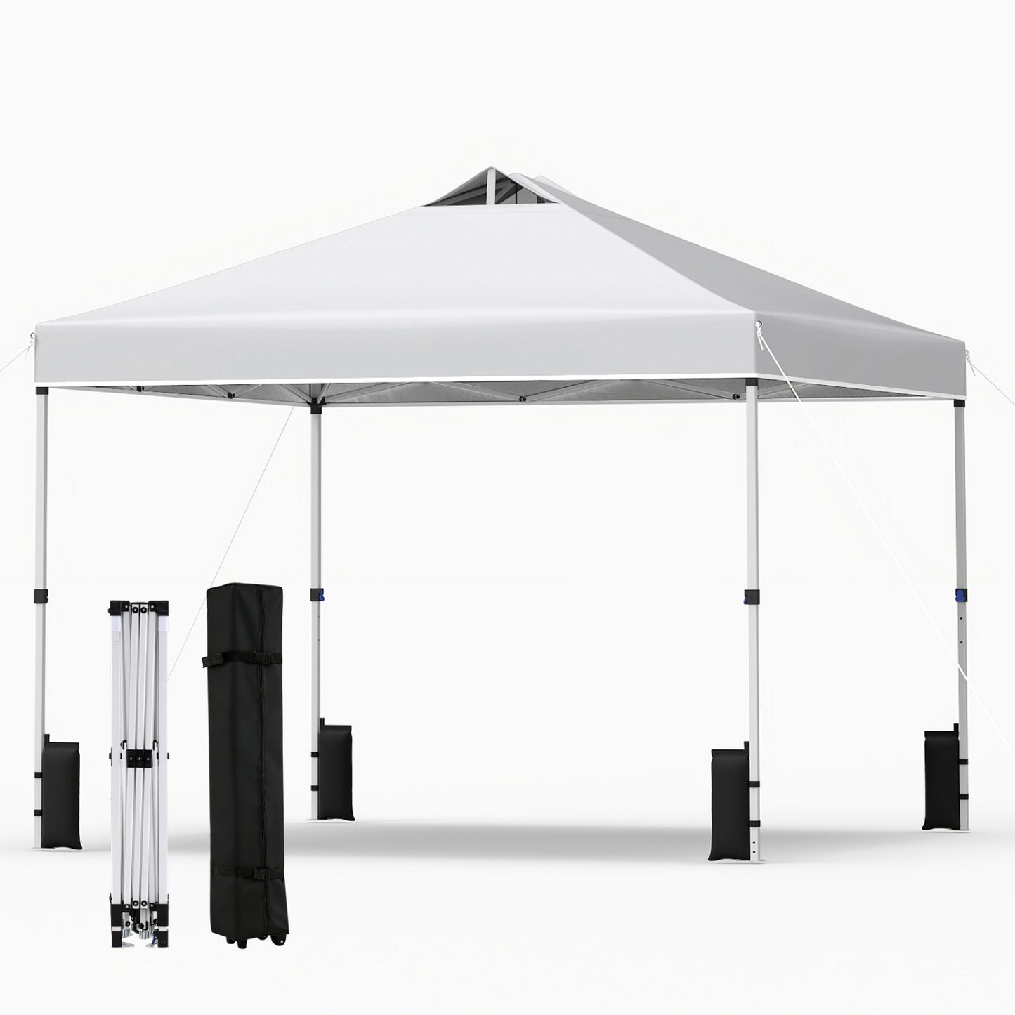 10 x 10 Feet Outdoor Commercial Pop up Canopy Tent-White