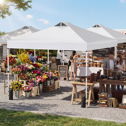 10 x 10 Feet Outdoor Commercial Pop up Canopy Tent-White