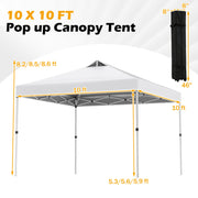 10 x 10 Feet Outdoor Commercial Pop up Canopy Tent-White