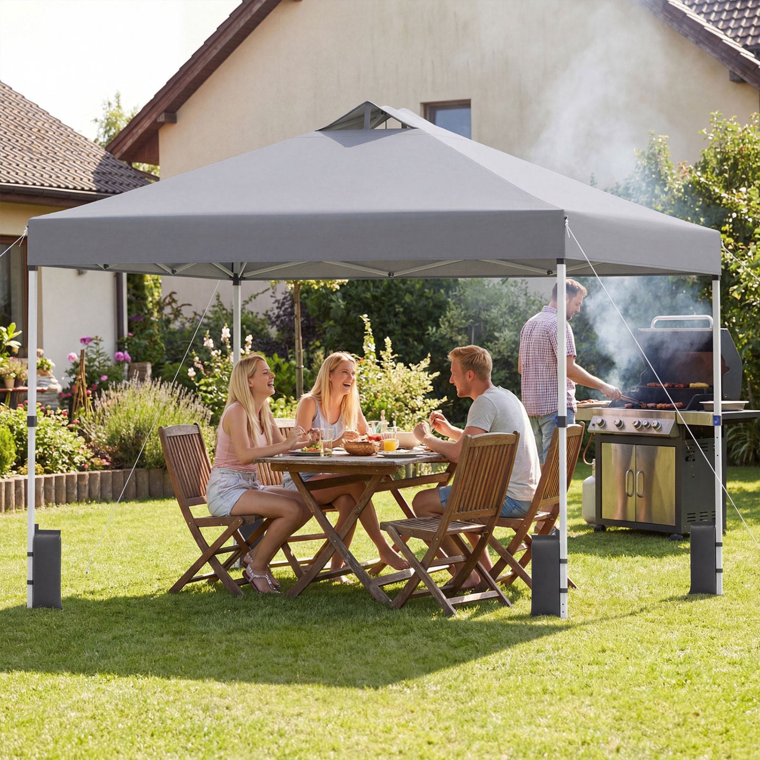 10 x 10 Feet Outdoor Commercial Pop up Canopy Tent-Gray