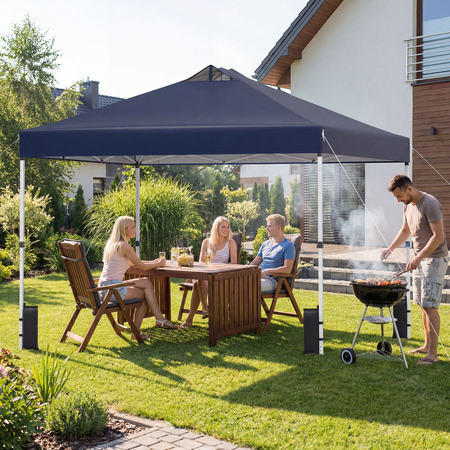 10 x 10 Feet Outdoor Commercial Pop up Canopy Tent-Blue
