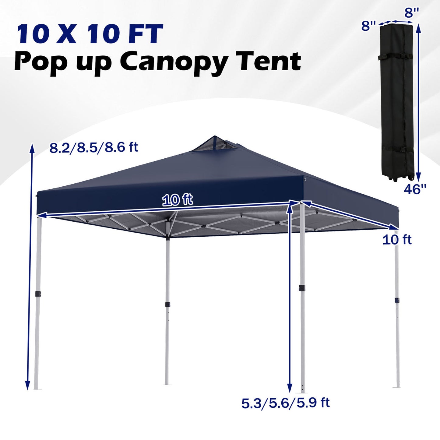 10 x 10 Feet Outdoor Commercial Pop up Canopy Tent-Blue