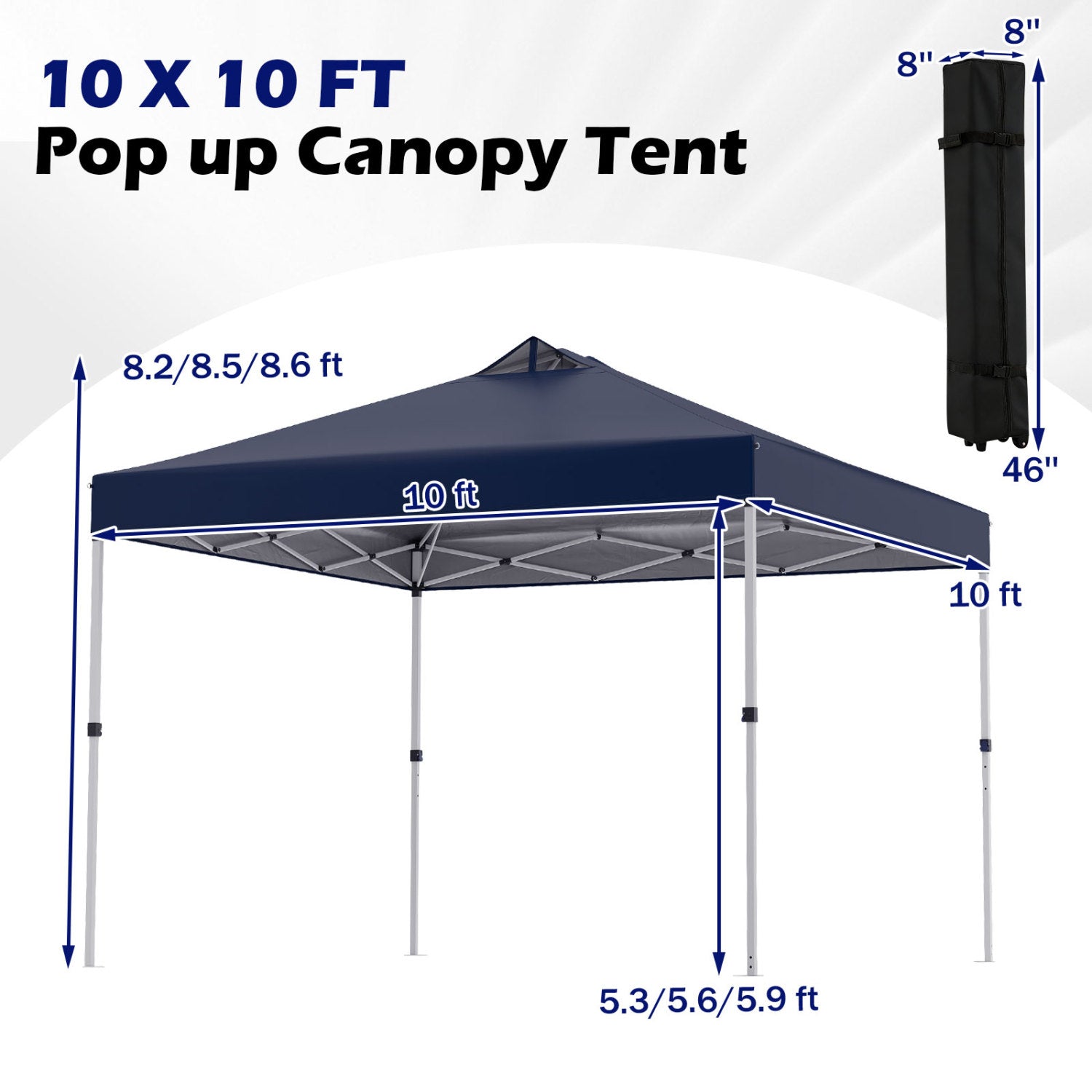 10 x 10 Feet Outdoor Commercial Pop up Canopy Tent-Blue