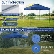 10 x 10 Feet Foldable Outdoor Instant Pop-up Canopy with Carry Bag-Blue
