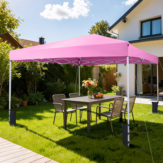 10 x 10 Feet Pop up Canopy Tent with Carrying Bag and 4 Sandbags-Pink