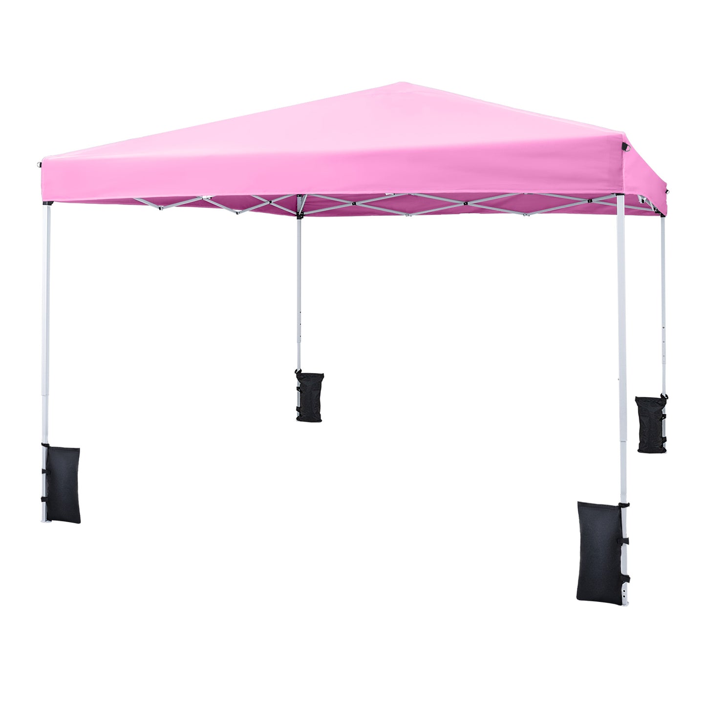 10 x 10 Feet Pop up Canopy Tent with Carrying Bag and 4 Sandbags-Pink