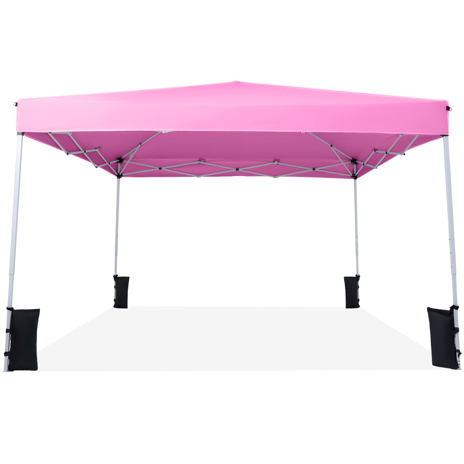 10 x 10 Feet Pop up Canopy Tent with Carrying Bag and 4 Sandbags-Pink