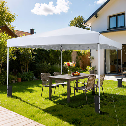 10 x 10 Feet Pop up Canopy Tent with Carrying Bag and 4 Sandbags-White