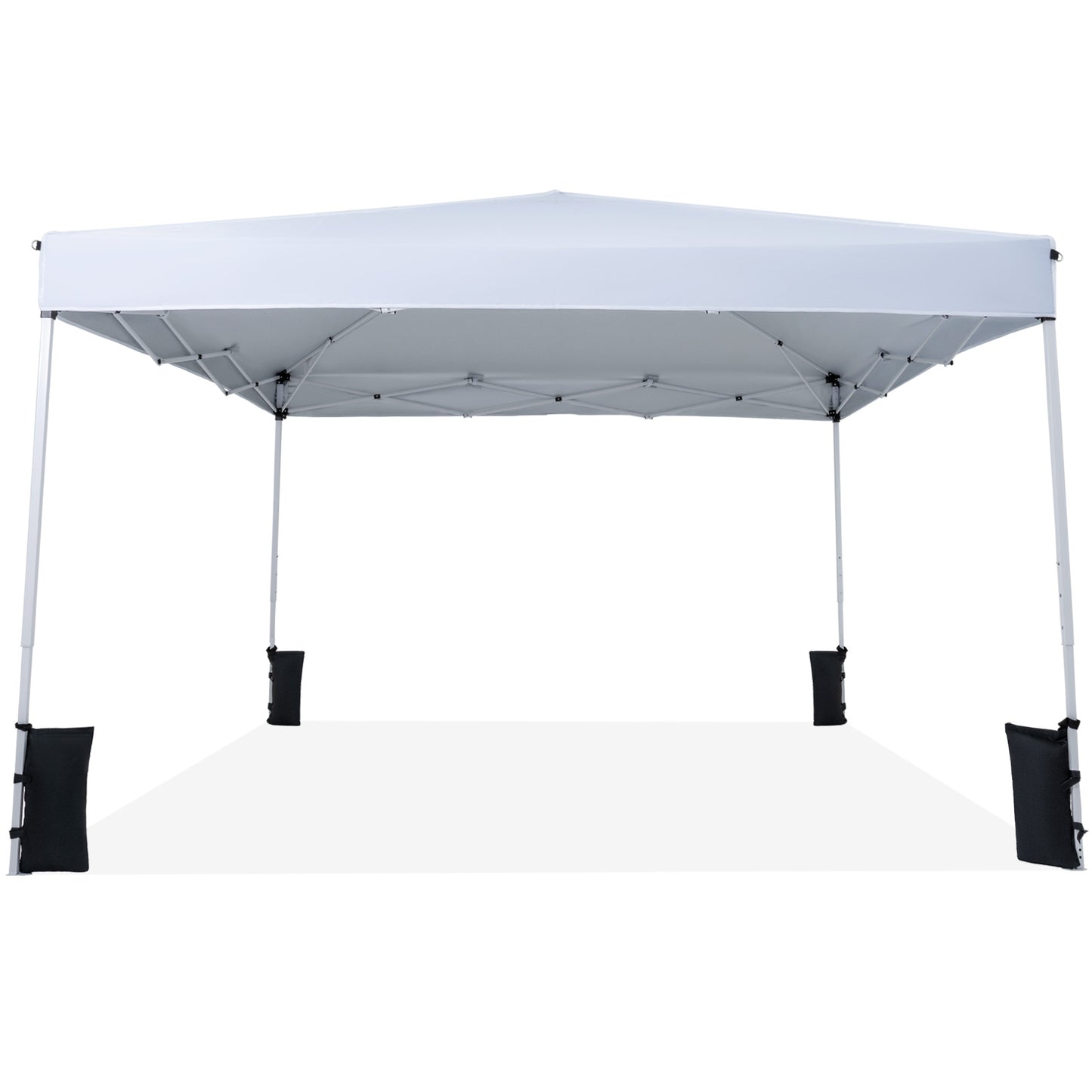 10 x 10 Feet Pop up Canopy Tent with Carrying Bag and 4 Sandbags-White