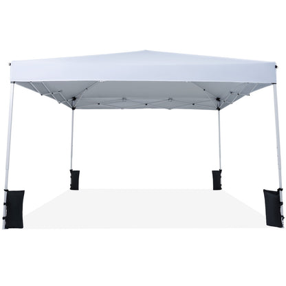 10 x 10 Feet Pop up Canopy Tent with Carrying Bag and 4 Sandbags-White