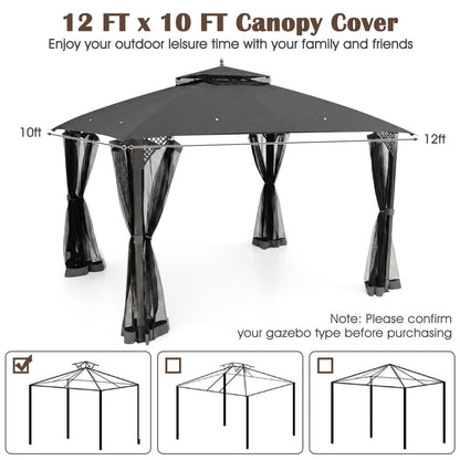 10' x 12' Gazebo Replacement Canopy Top with Air Vent