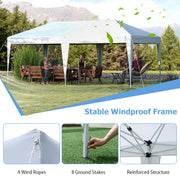 10 x 20 FT Pop up Canopy Tent with Carry Bag for Party BBQ-White