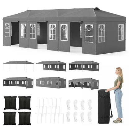 Pop Up Canopy Tent 10x30 FT with 8 Sidewalls